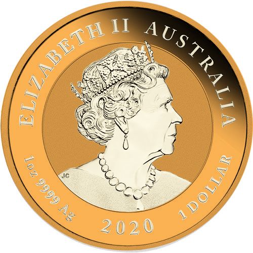 Australia 2020 1$ Guardian Lions PIXIU - Space Orange Light Blue
